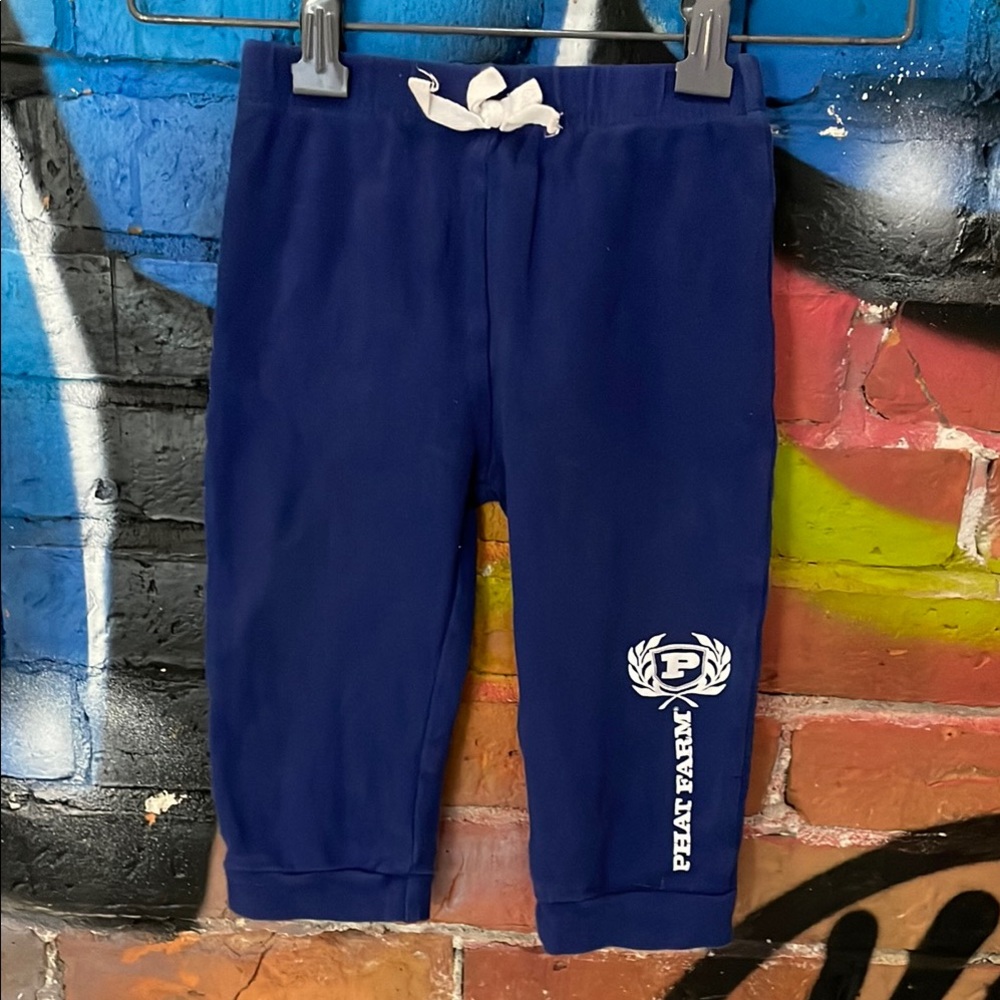 PHAT FARM-baby boy’s royal blue cotton drawstring waistband graphic logo joggers